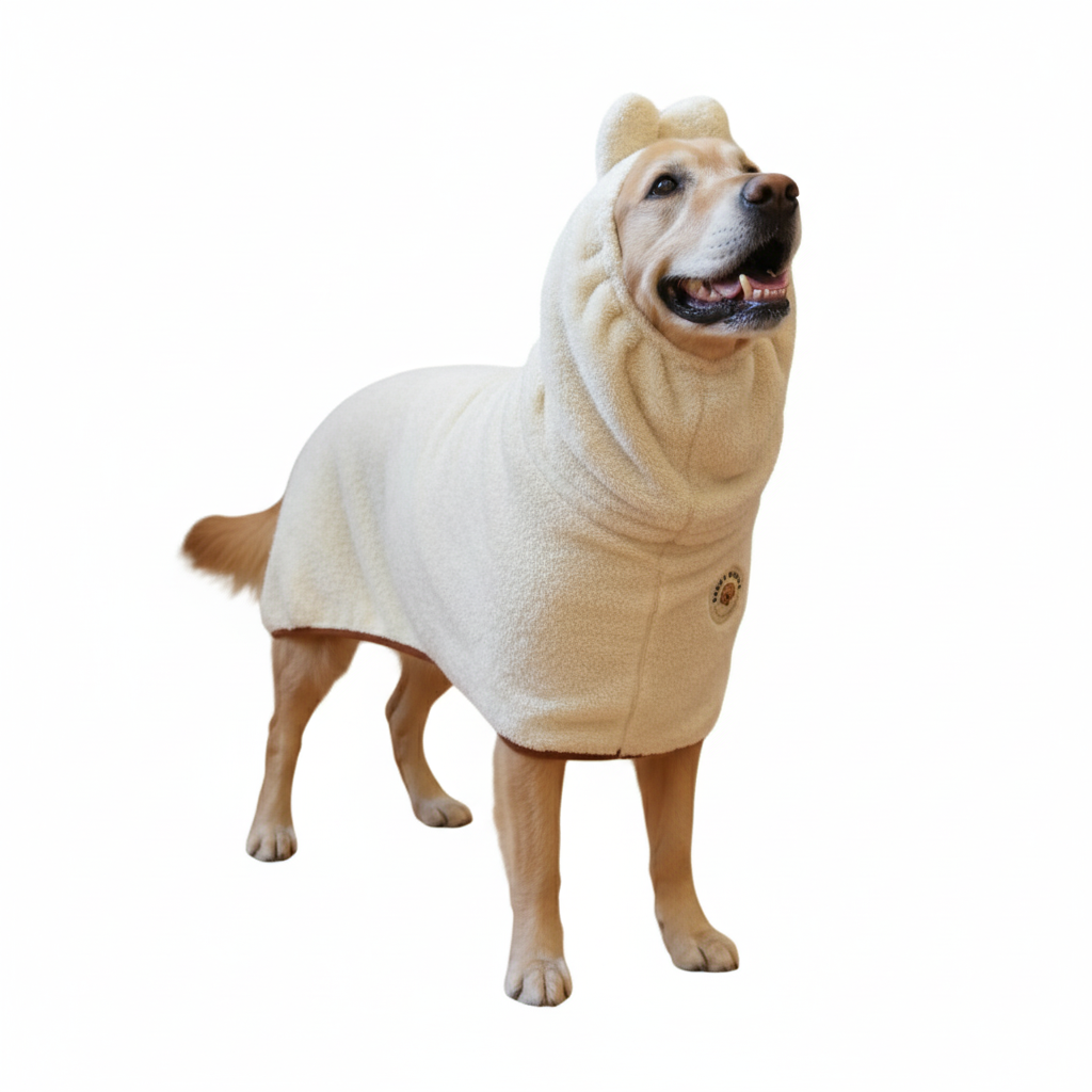 Premium Dog Bathrobe - Beige